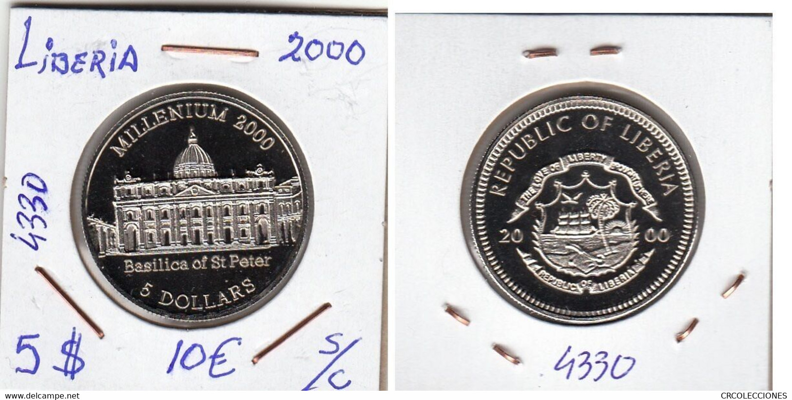 E4330 MONEDA LIBERIA 5 DOLARES 2000  SIN CIRCULAR - Liberia