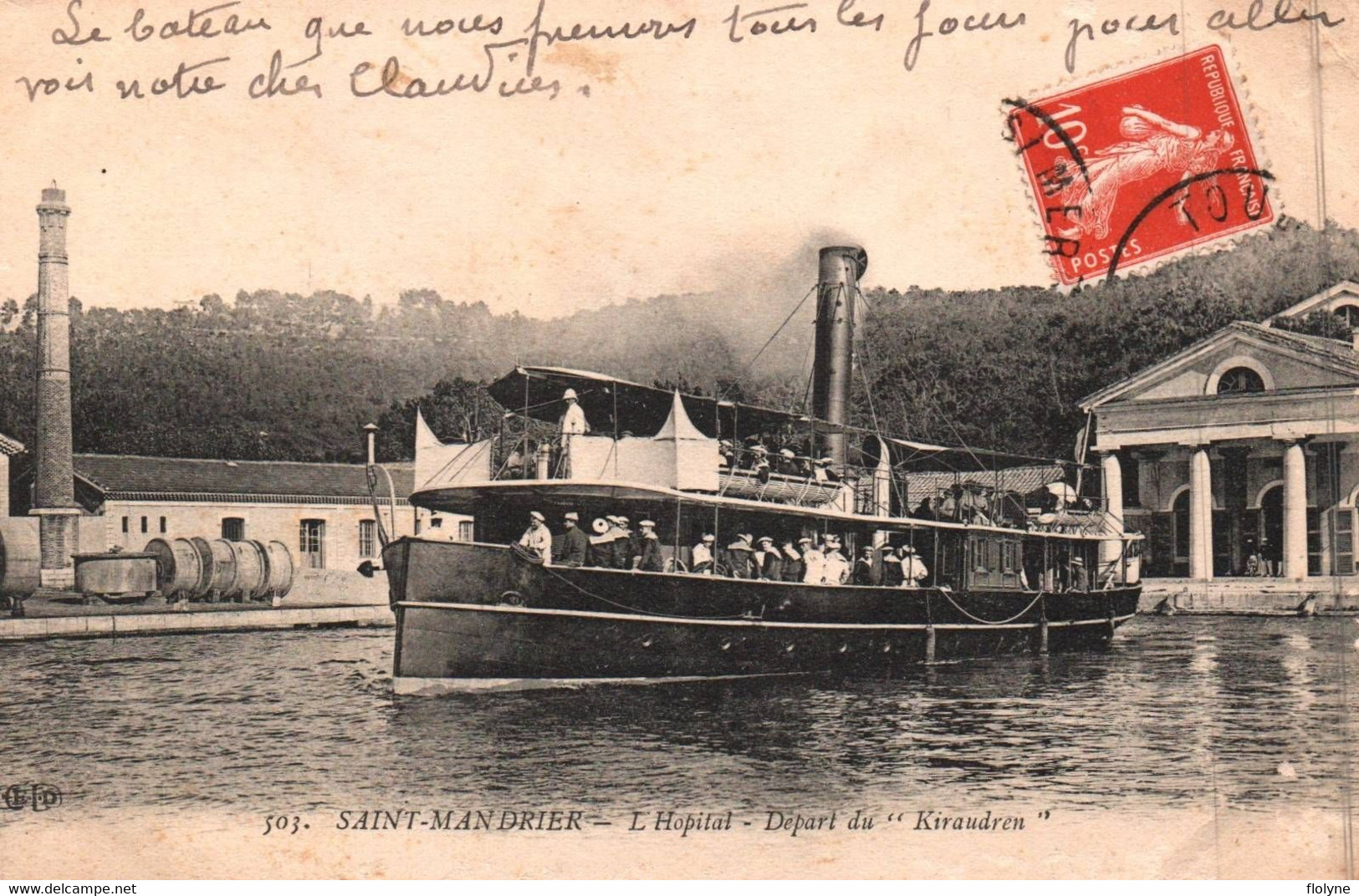 Saint Mandrier Sur Mer - L'hôpital - Départ Du Bateau Vapeur KIRAUDREN - Saint-Mandrier-sur-Mer