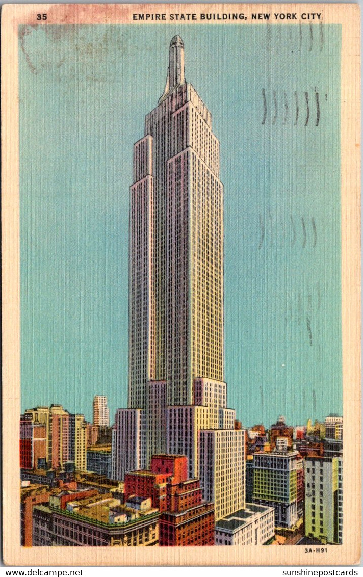 New York City The Empire State Building 1937 Curteich - Empire State Building