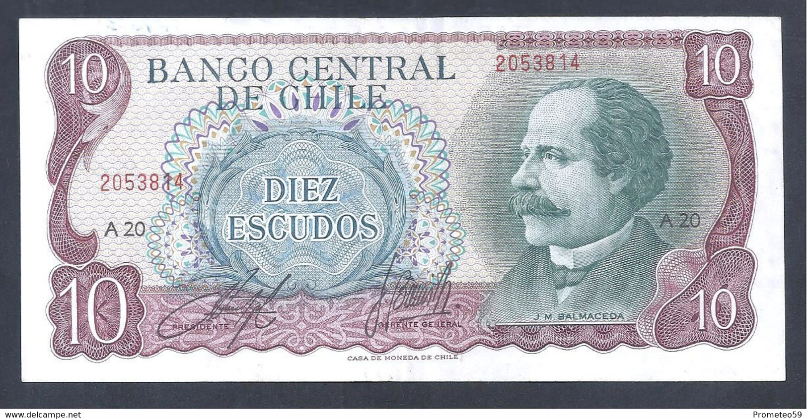 Chile – Billete Banknote De 10 Escudos – Año 1970 - Chile