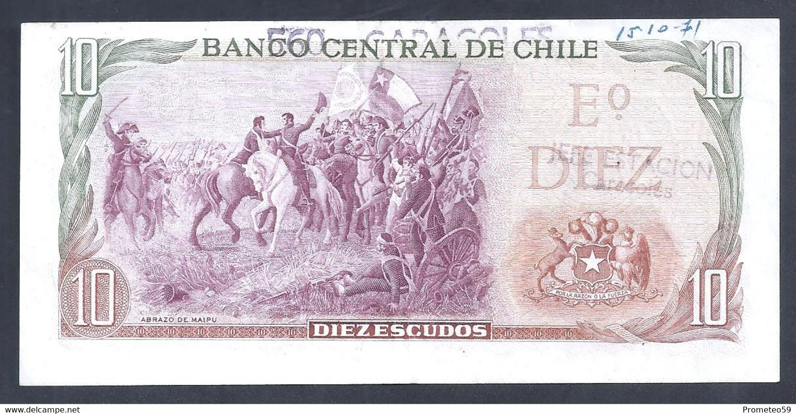 Chile – Billete Banknote De 10 Escudos – Año 1970 - Chile