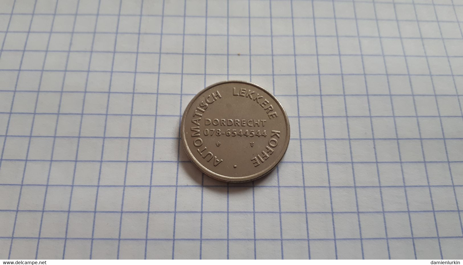 PAYS-BAS DORDRECHT AUTOBAR HOLLAND AUTOMATISCH LEKKERE KOFFIE 22.5MM FRAPPE MEDAILLE - Professionali/Di Società