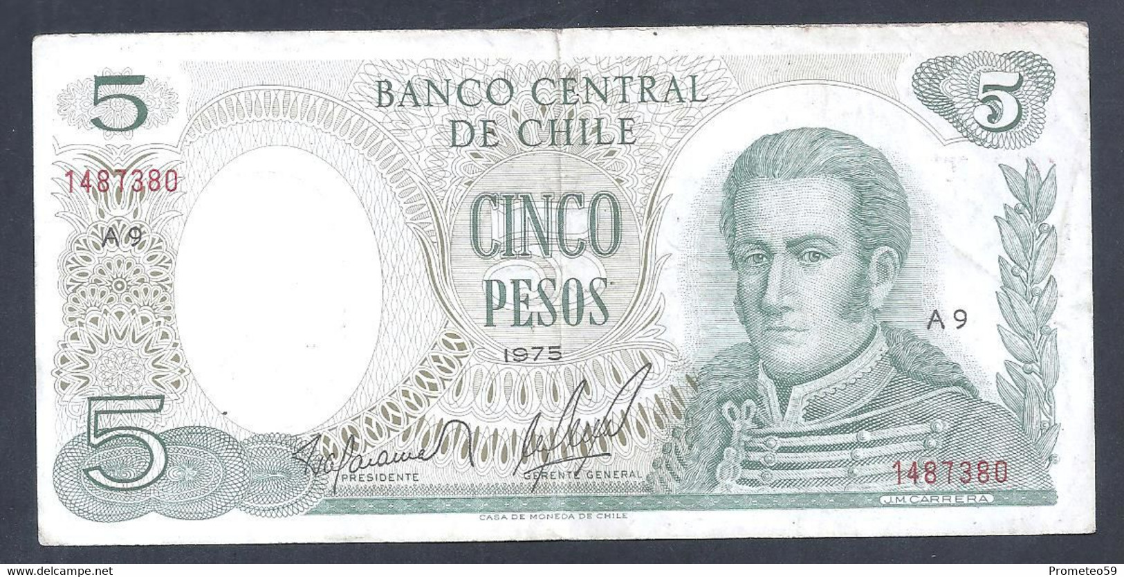 Chile – Billete Banknote De 5 Pesos – Año 1975 - Cile