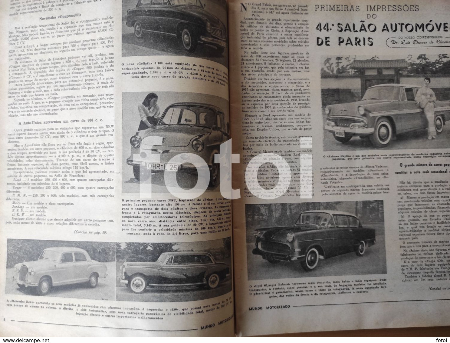 1957 FIAT 500 COVER 1º MUNDO MOTORIZADO MAGAZINE FORD TAUNUS 17M EDSEL