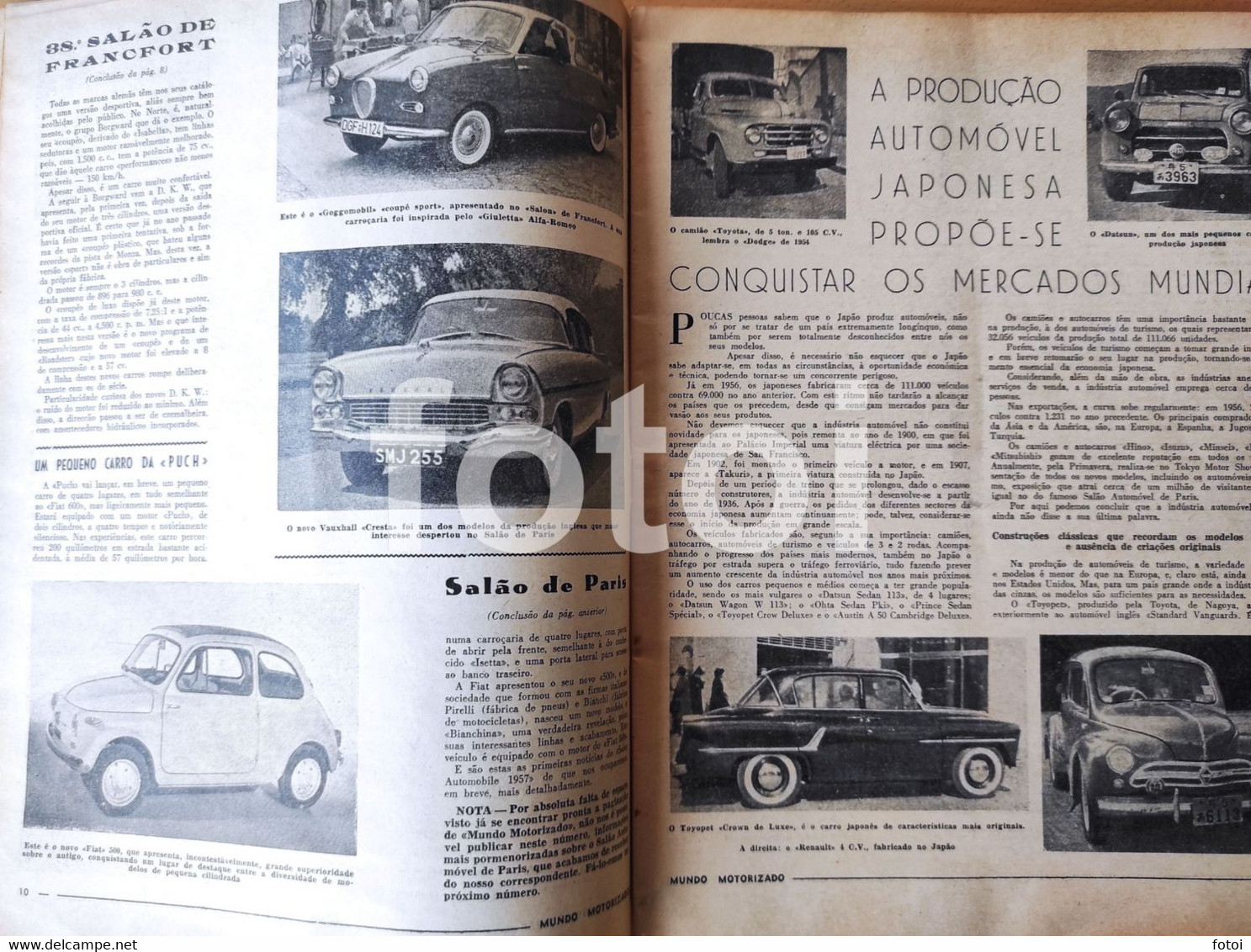 1957 FIAT 500 COVER 1º MUNDO MOTORIZADO MAGAZINE FORD TAUNUS 17M EDSEL