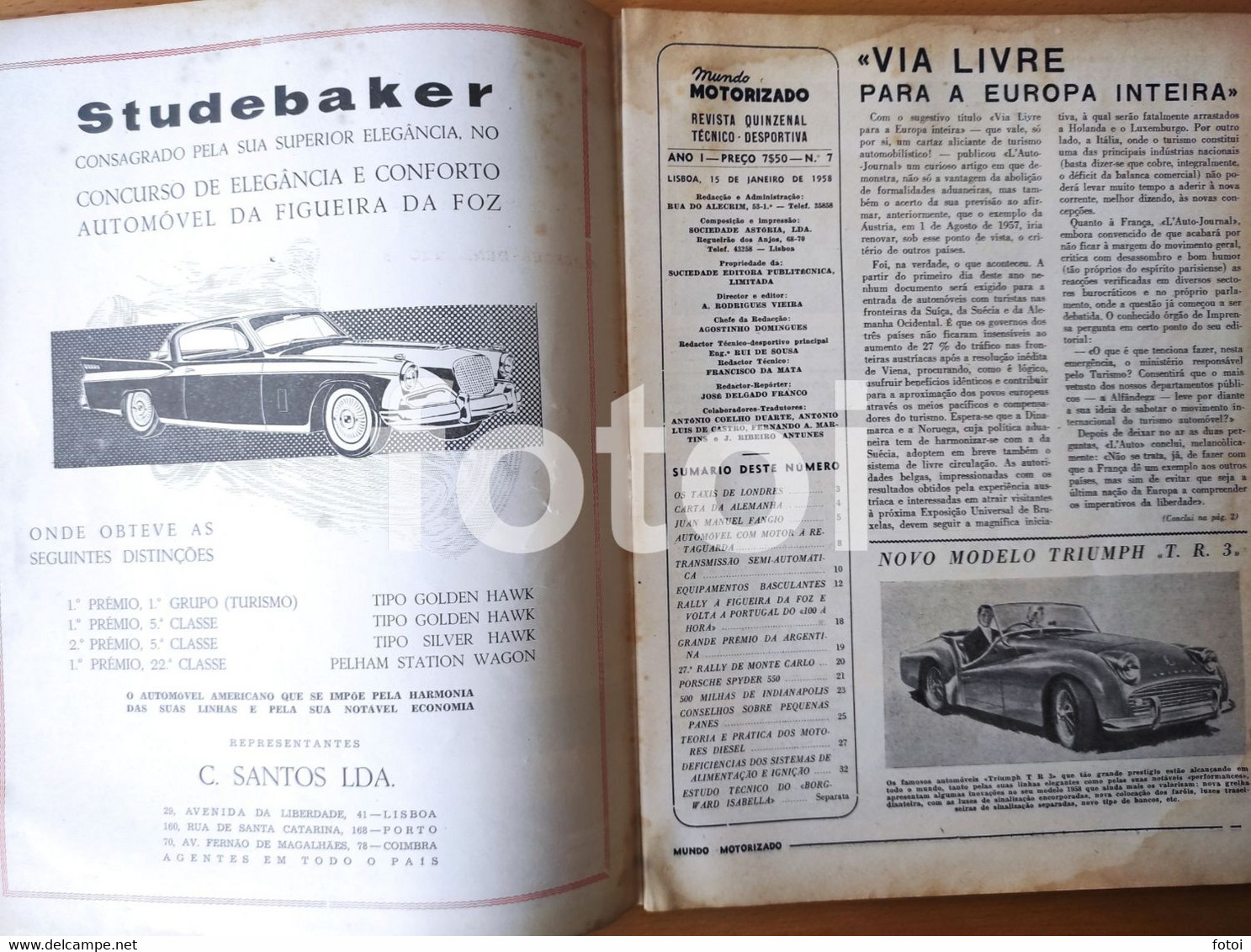 1958 MERCEDES BENZ 220S COVER MUNDO MOTORIZADO MAGAZINE PORSCHE 550 SPYDER - Zeitungen & Zeitschriften