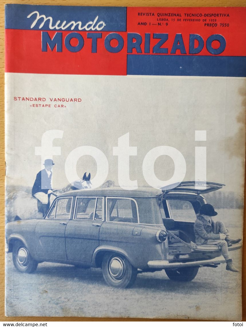 1958 STANDARD VANGUARD ESTATE CAR COVER MUNDO MOTORIZADO MAGAZINE LOTUS VOLTA PORTUGAL - Revistas & Periódicos