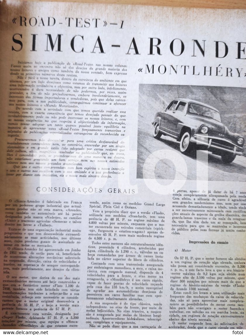 1958 STANDARD ENSIGN  COVER MUNDO MOTORIZADO MAGAZINE SIMCA ARONDE FERRARI - Revues & Journaux