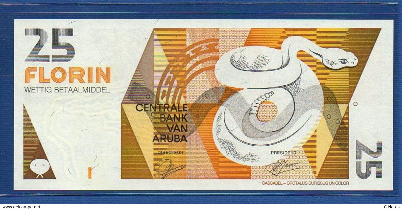 ARUBA - P.12 – 25 FLORIN 1993 UNC Serie N. 0413485164 - Aruba (1986-...)