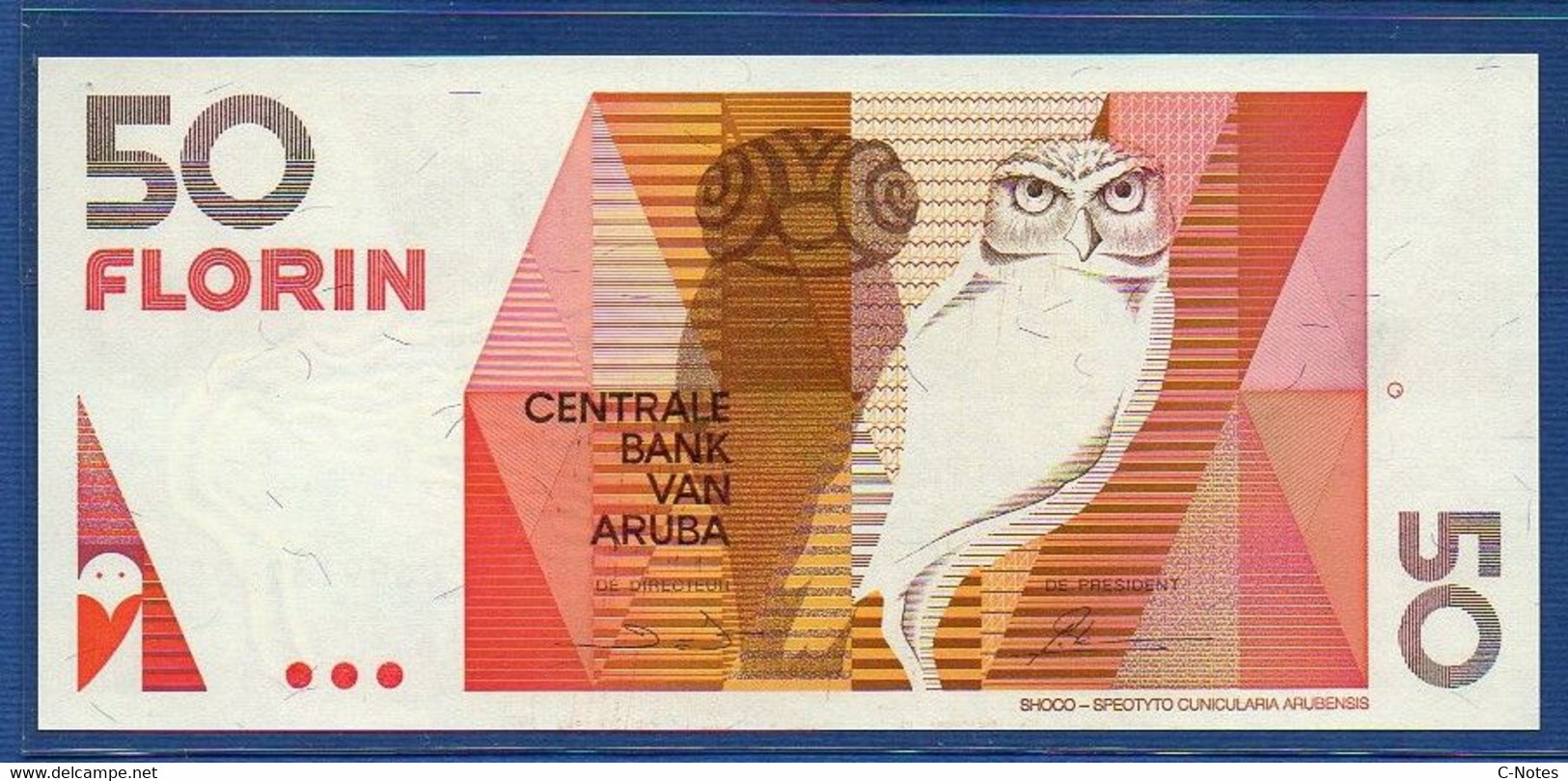 ARUBA - P. 9 – 50 FLORIN 1990 UNC Serie N. 0609769908 - Aruba (1986-...)