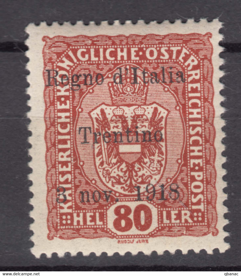 Italy Trento, Trentino Alto Adige 1918 Sassone#13 Mint Hinged - Trentino