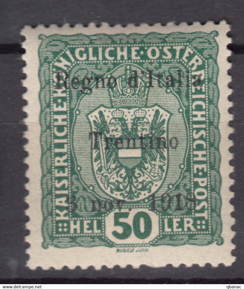 Italy Trento, Trentino Alto Adige 1918 Sassone#11 Mint Hinged - Trento