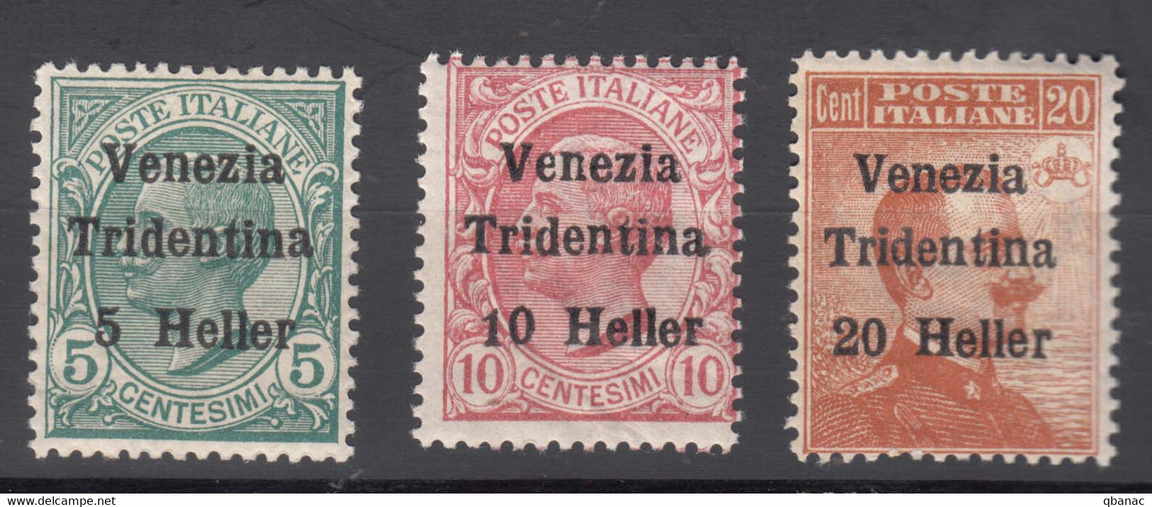 Italy Trento, Trentino Alto Adige 1918 Sassone#28-30 Mint Hinged - Trentino