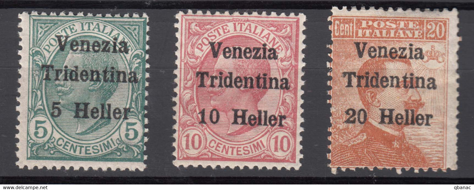 Italy Trento, Trentino Alto Adige 1918 Sassone#28-30 Mint Hinged - Trentino