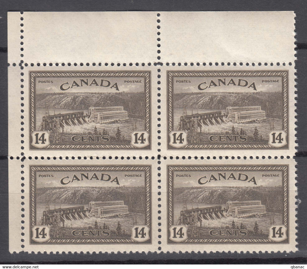 Canada 1946 Mi#237 Mint Never Hinged Pieces Of 4 - Unused Stamps