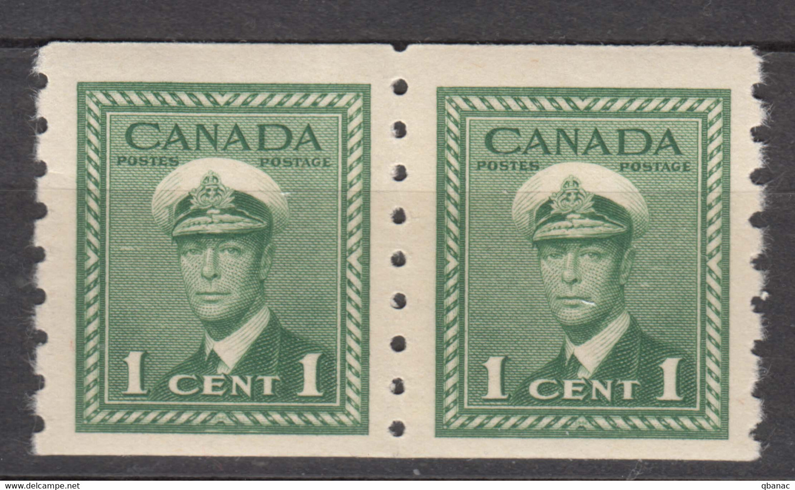 Canada 1942 Mi#216 C Mint Never Hinged Pair - Unused Stamps