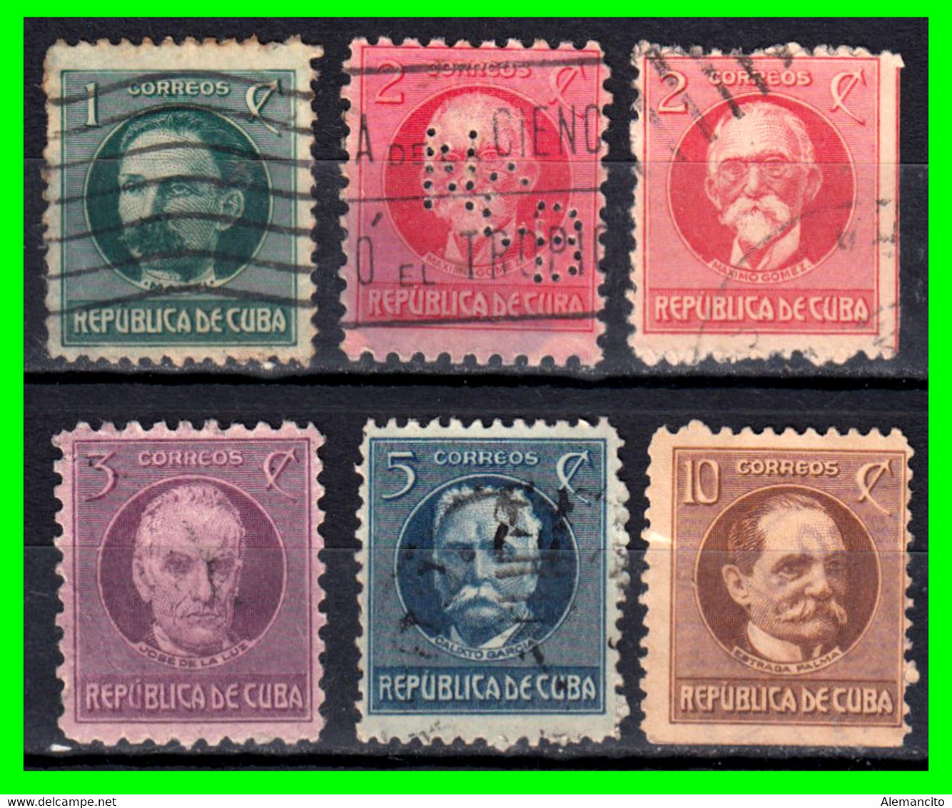 CUBA ( AMERICA DEL NORTE ) SELLOS DEL AÑO 1925 POLITICOS SERIE DE 1917 CON MARCA DE AGUA - Oblitérés