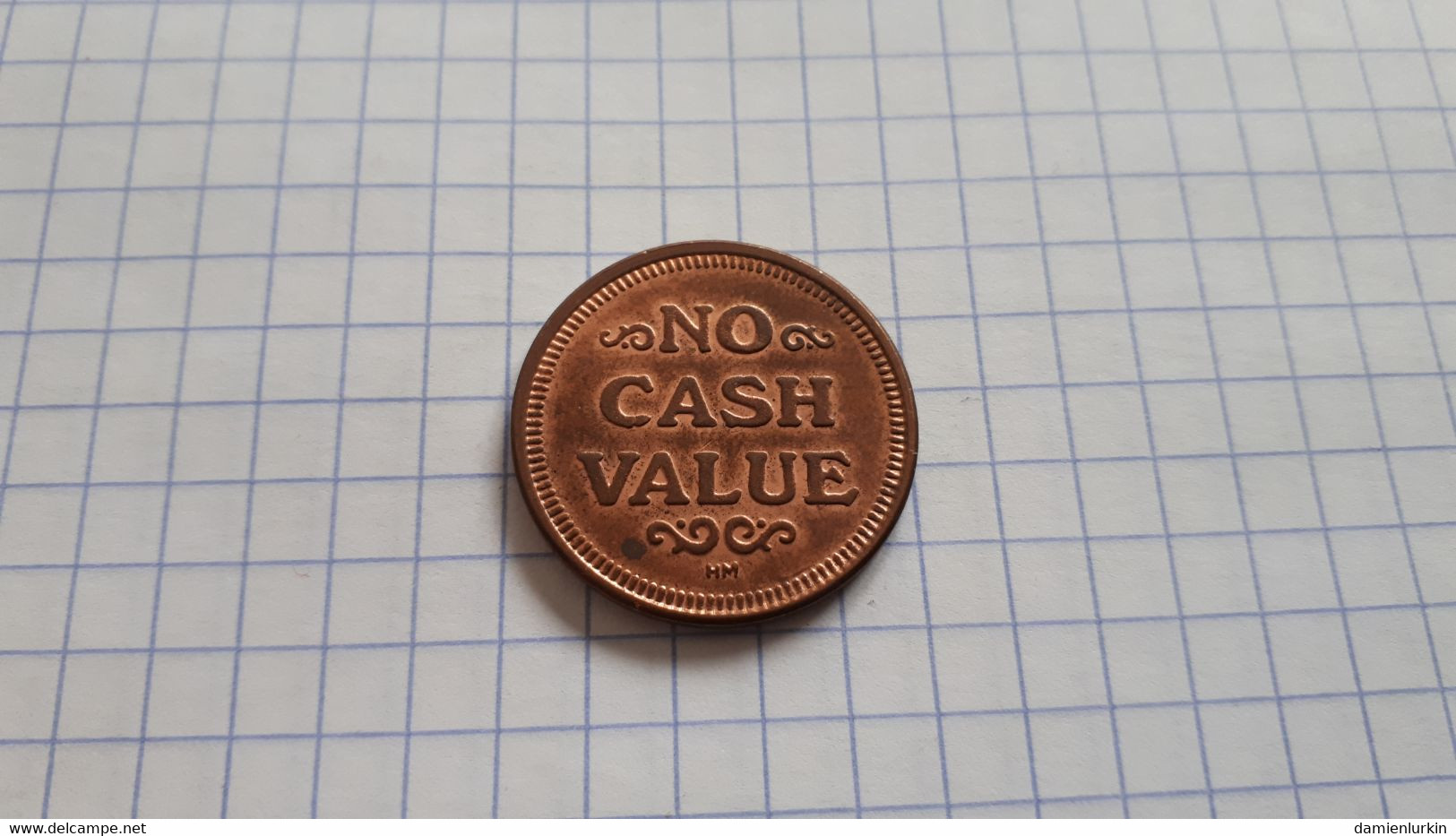 ETATS-UNIS JETON "NO CASH VALUE" SIGNé HM FRAPPE MONNAIE CUIVRE 25MM - Professionnels/De Société