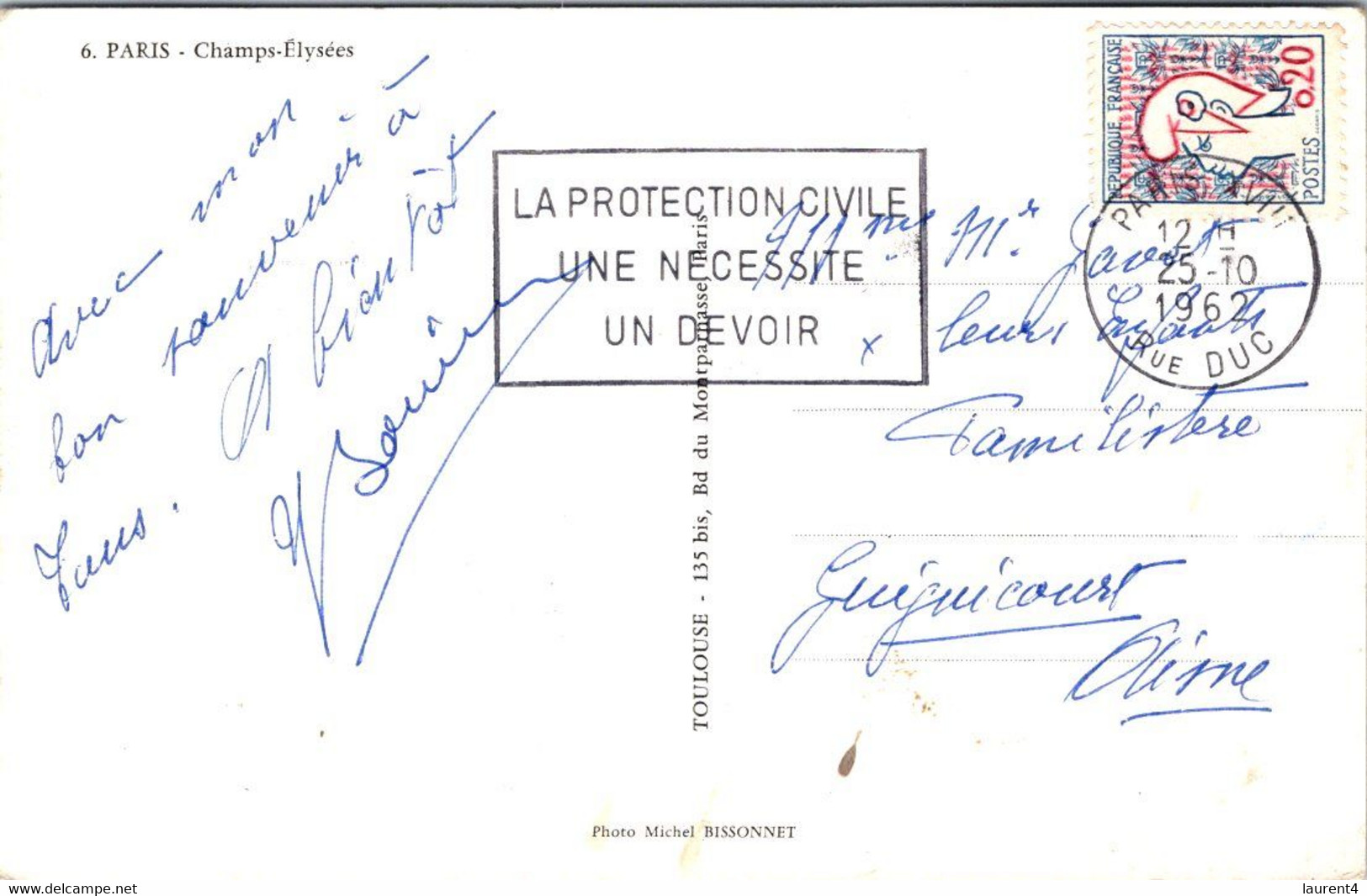 (3 Oø 1) OLD - Colorised - Posted 1962 -  France - Champs Elysées Et Arc De Triomphe - Monuments Aux Morts