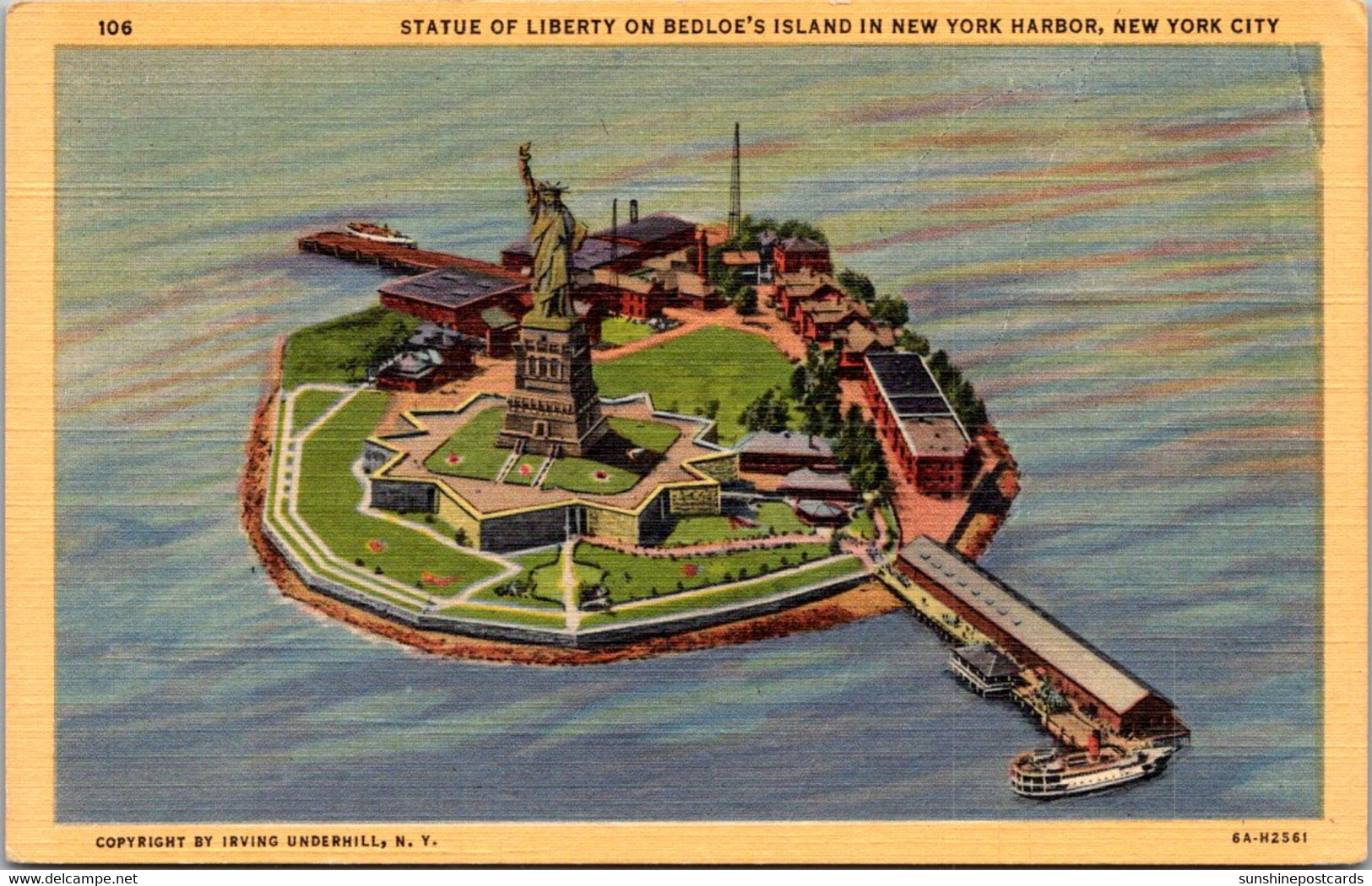 New York City Statue Of Liberty On Bedloe's Island Curteich - Statue Of Liberty