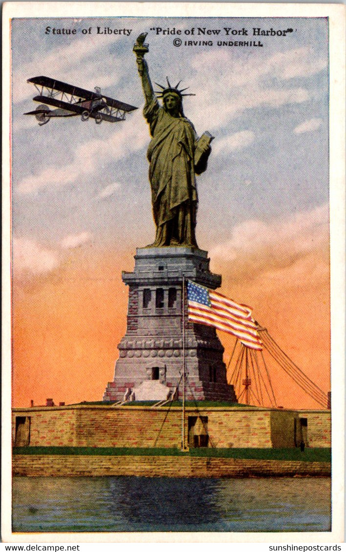 New York City Statue Of Liberty And Bi-Plane - Vrijheidsbeeld