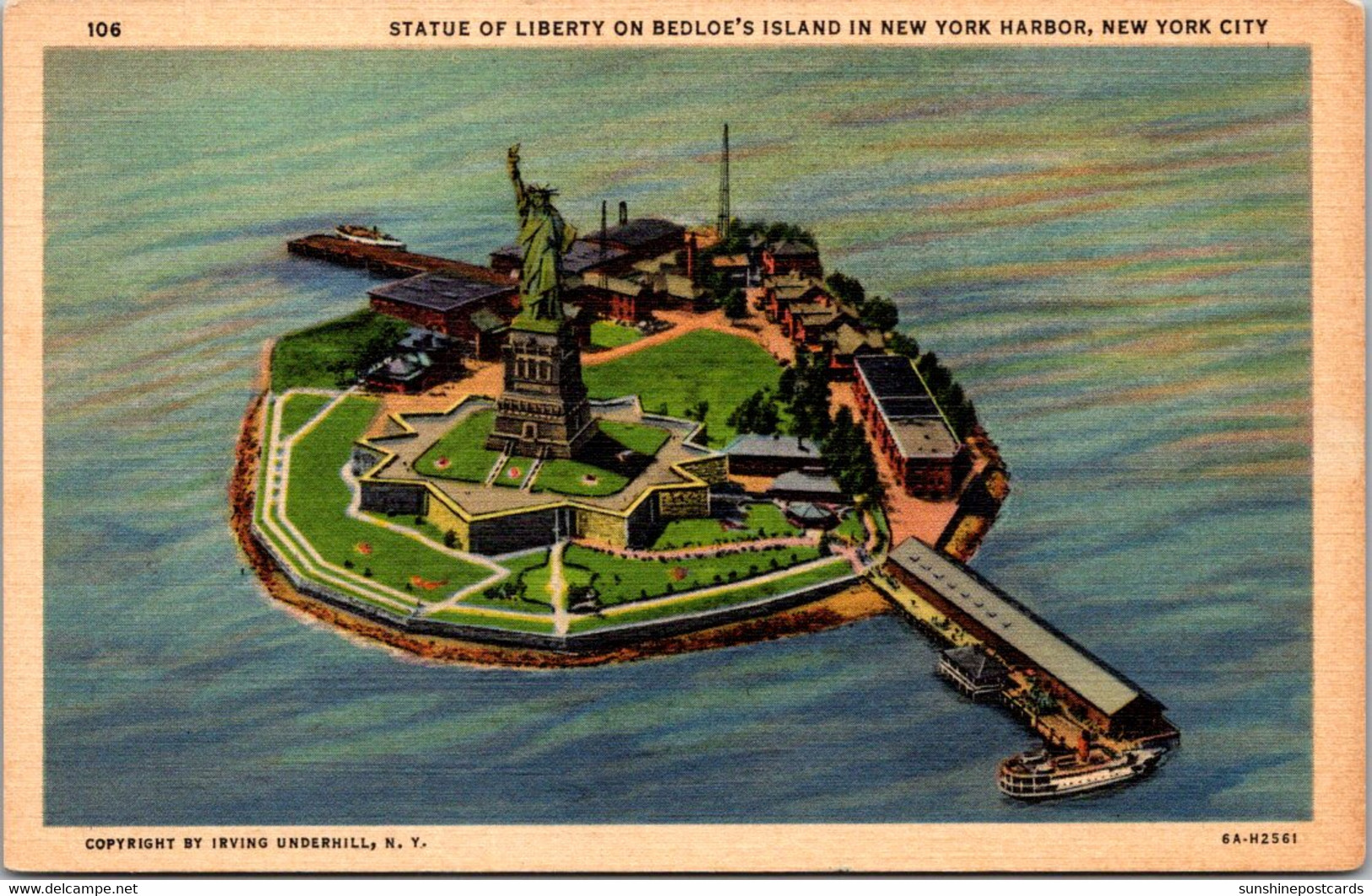 New York City Statue Of Liberty On Bedloe's Island Curteich - Statue Of Liberty