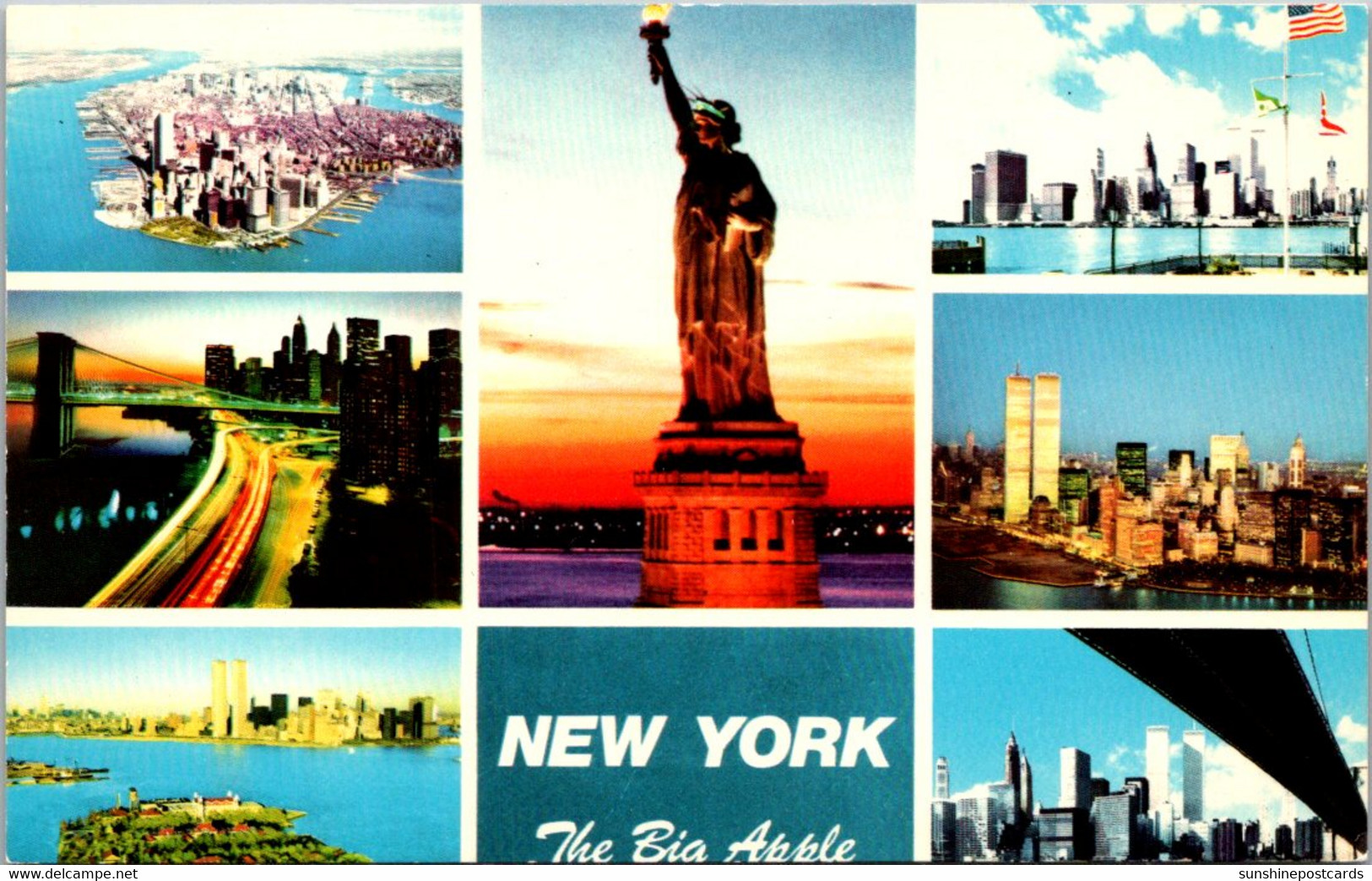 New York City The Big Apple Multi View Showing Statue Of Liberty And More - Estatua De La Libertad