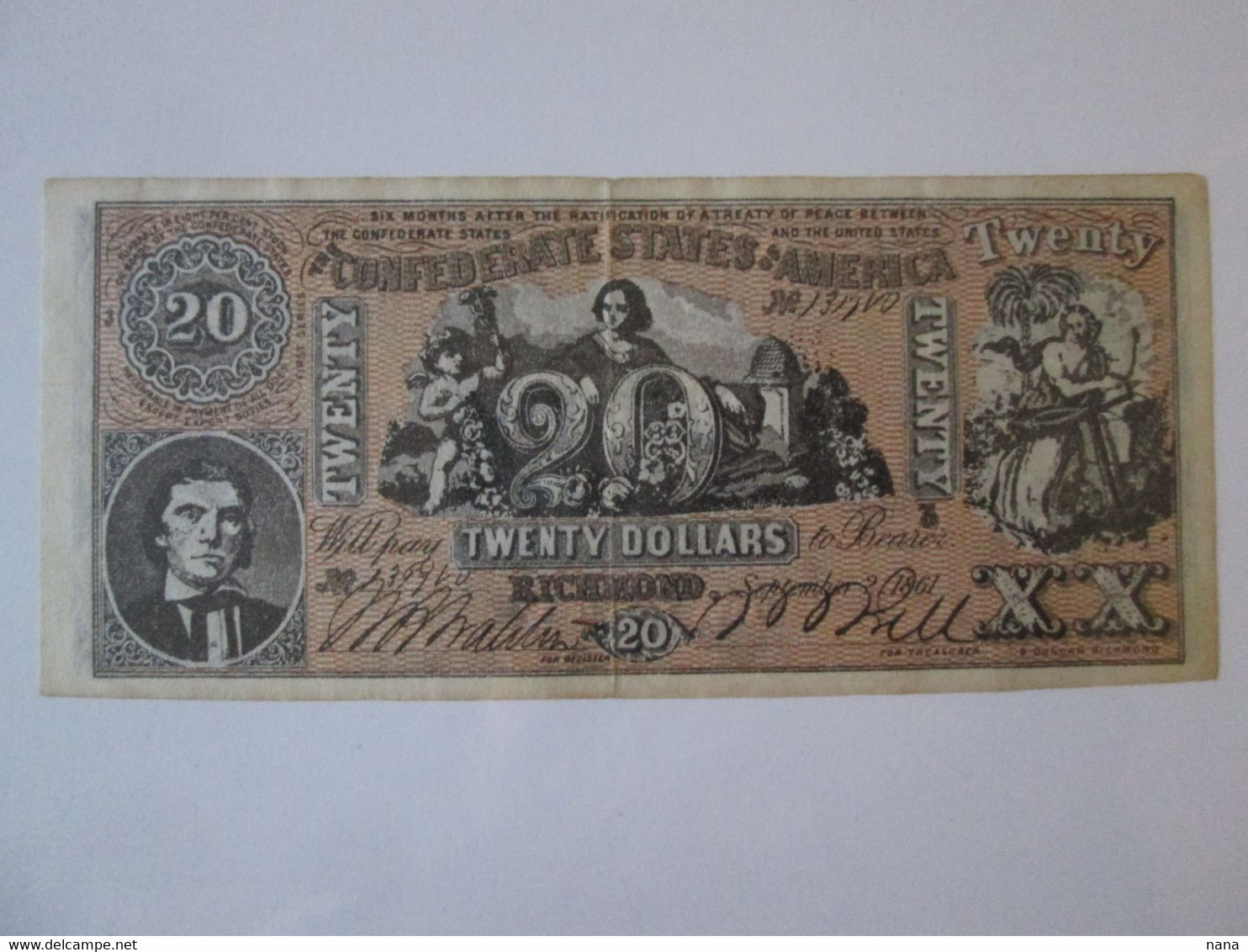 USA Copy 20 Dollars 1861 Banknote The Confederate States Of America,see Pictures - Colecciones Lotes Mixtos