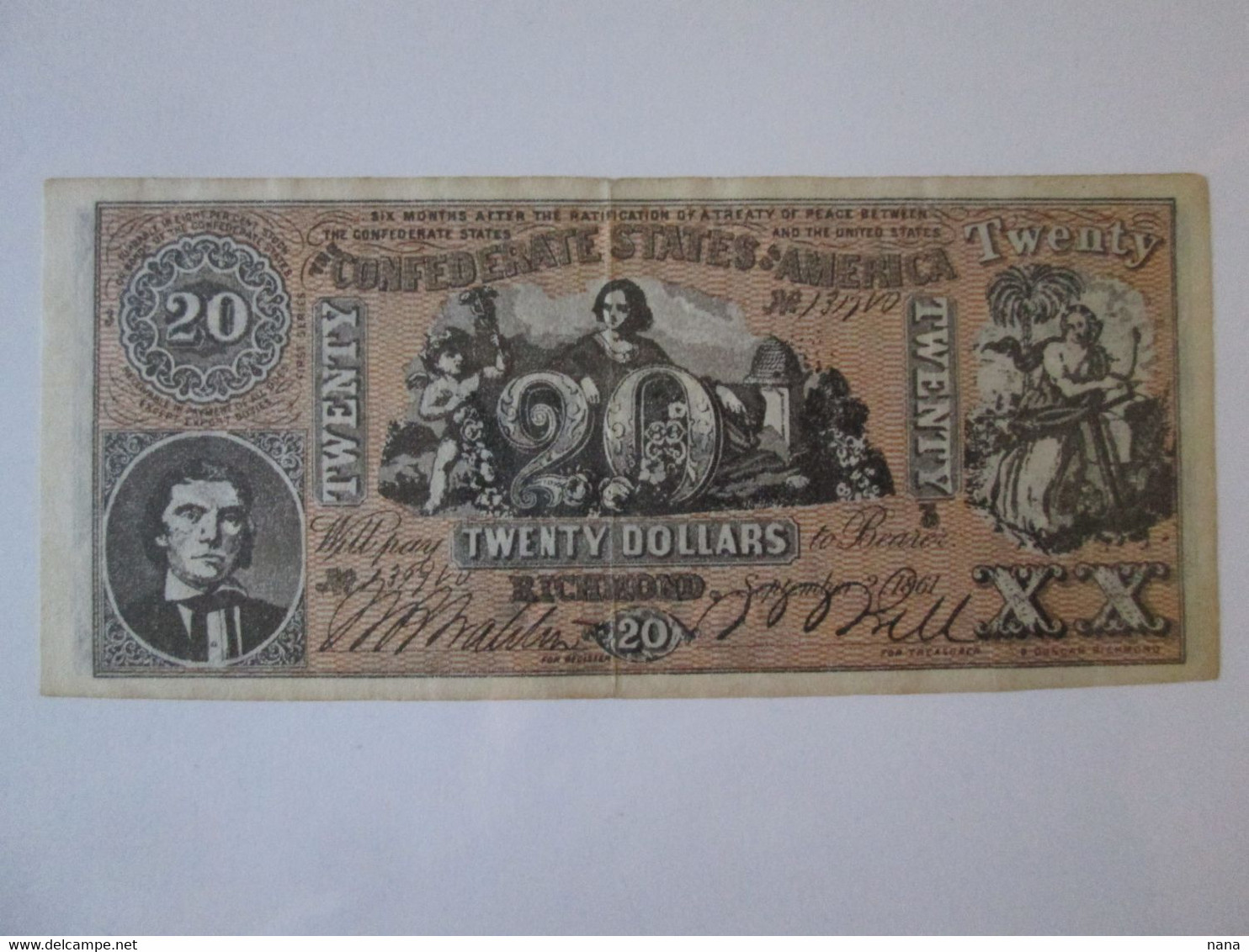 USA Copy 20 Dollars 1861 Banknote The Confederate States Of America,see Pictures - Sets & Sammlungen