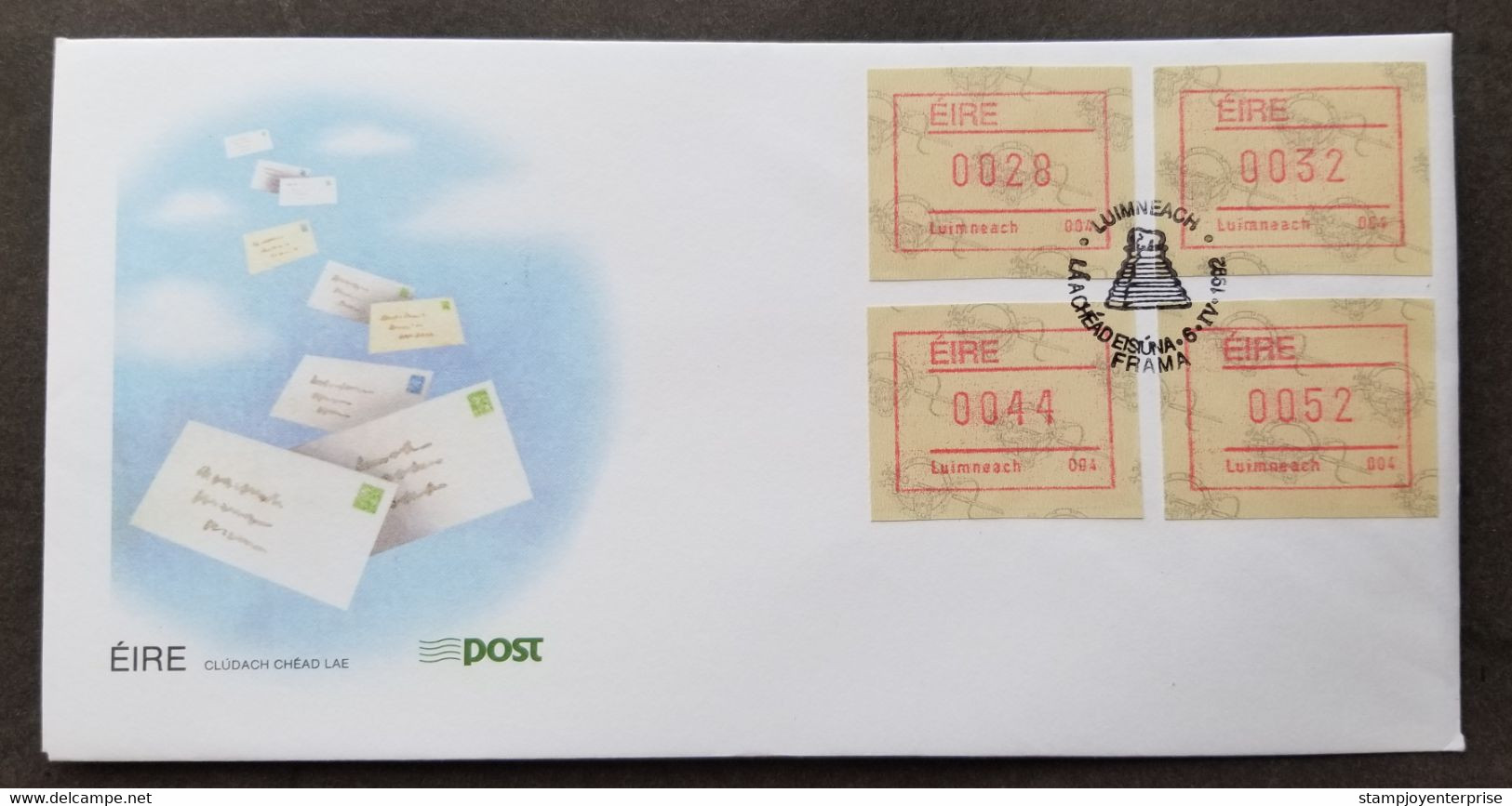 Ireland Machine Frama Label 1992 Letter Mail Postal (ATM Stamp FDC) - Cartas & Documentos