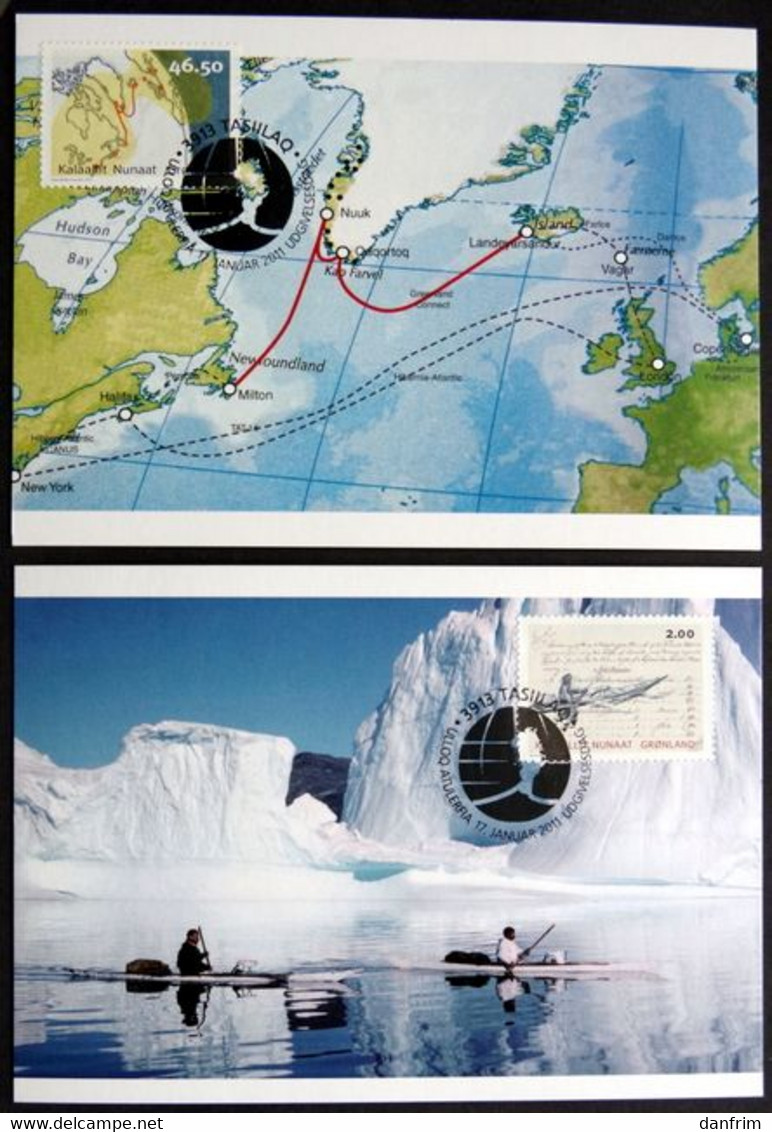 Greenland 2011 Modes Of Communication   Minr.575-77  Maximum Card ( Lot 275 ) - Maximumkaarten