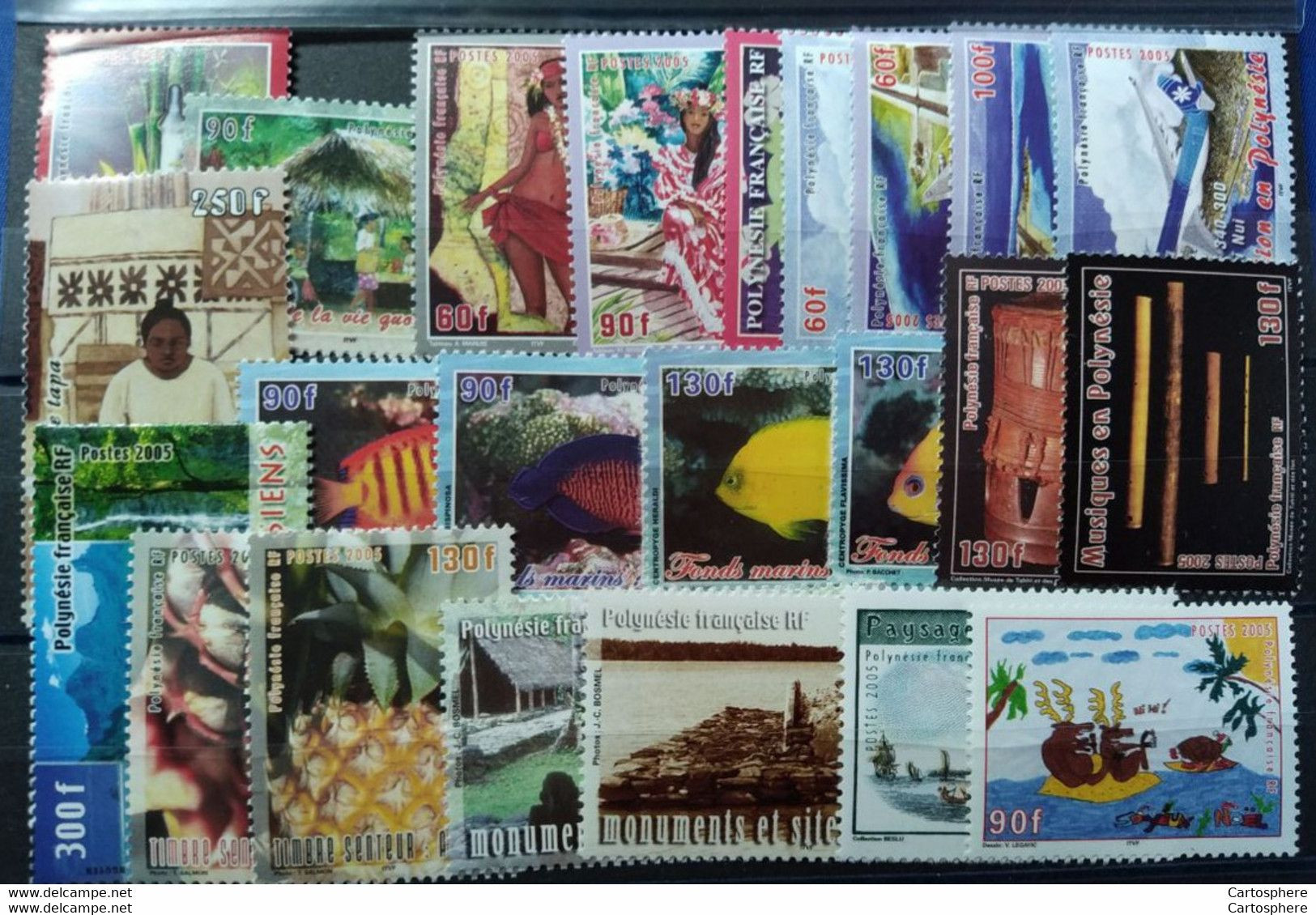 Polynésie 2005 Année Complète Poste 738 760 Neuf ** MNH Sin Charmela - Komplette Jahrgänge