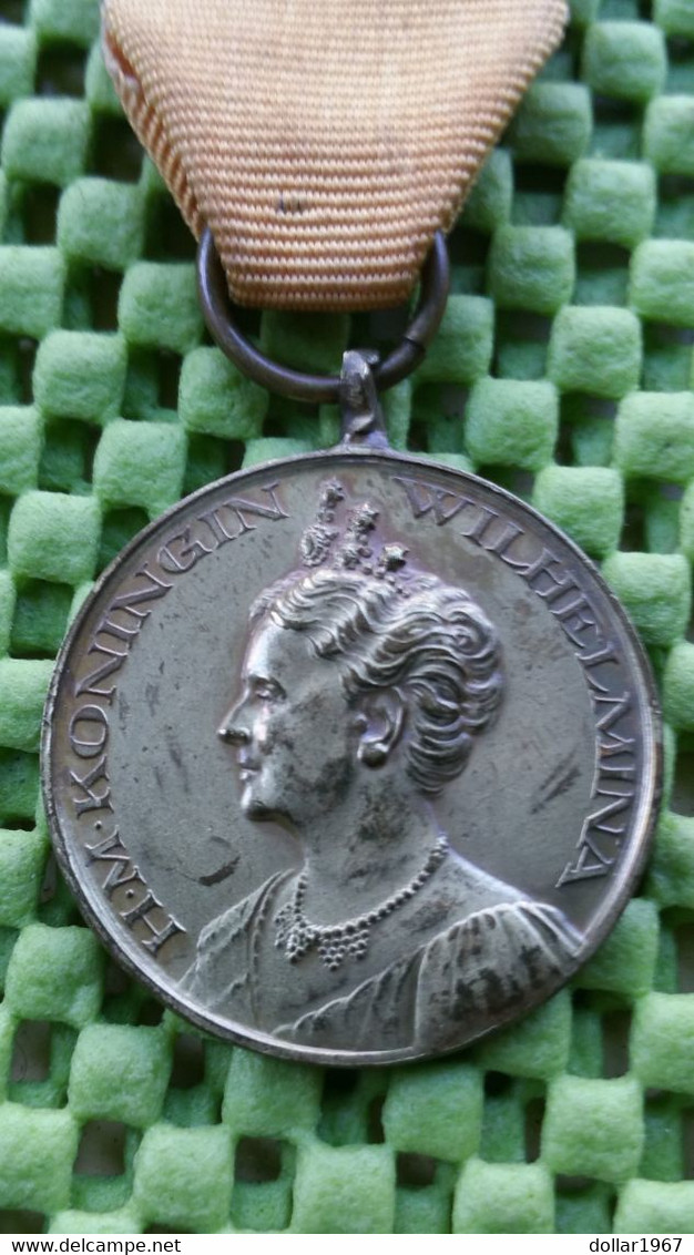 Medaille: Kon. Wilhelmina 10km 1938 - 40 Jaar Jub. Regeering - Monarchia/ Nobiltà