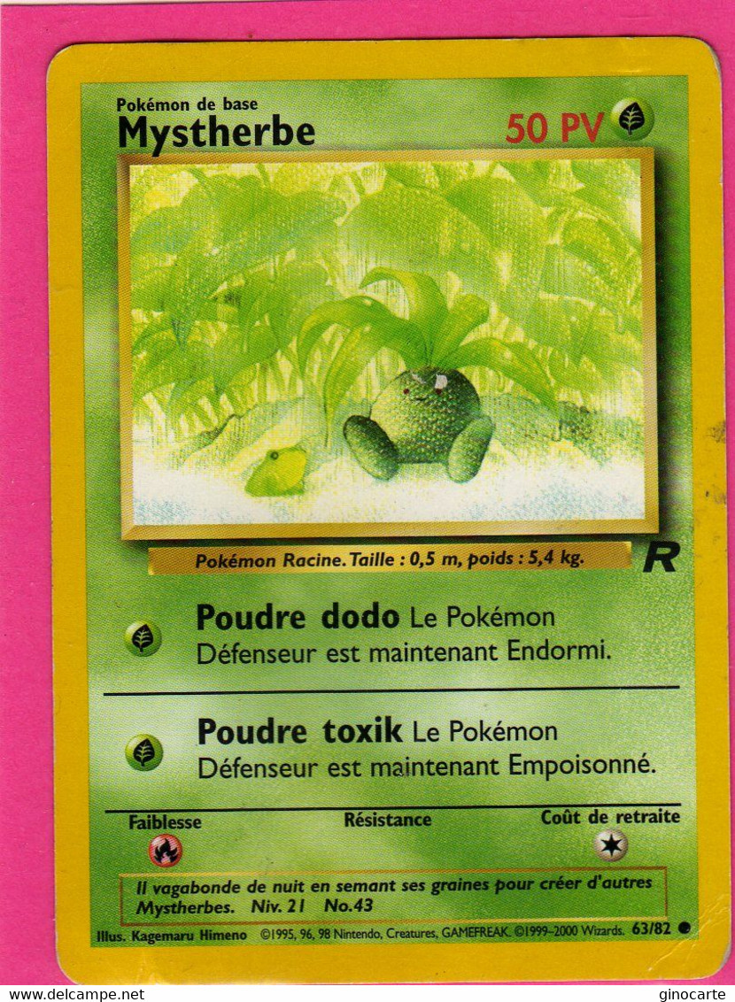 Carte Pokemon Francaise 1995 Wizards Team Rocket 63/82 Mystherbe 50pv Gondolée - Wizards