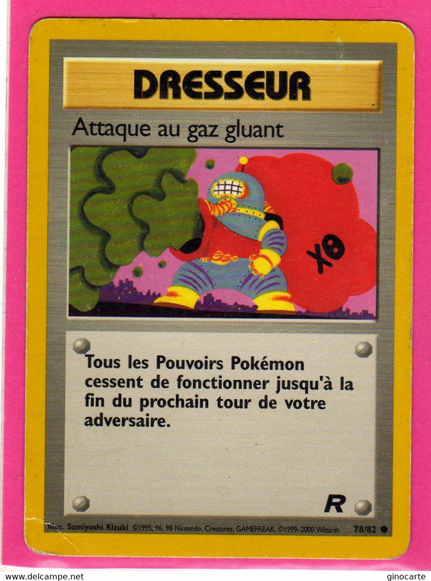 Carte Pokemon Francaise 1995 Wizards Team Rocket 78/82 Attaque Au Gaz Gluant Un Angle Plié - Wizards