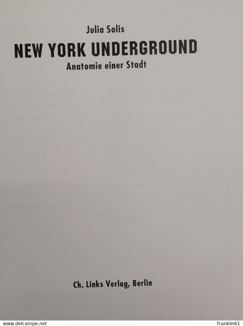 New York Underground. Anatomie Einer Stadt. - Architectuur