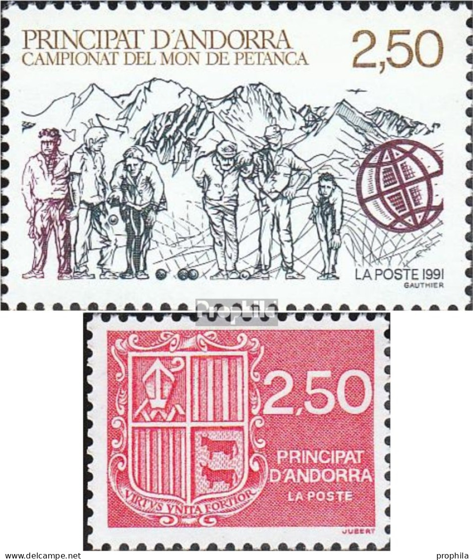 Andorra - Französische Post 428,430 (kompl.Ausg.) Postfrisch 1991 Petanque, Wappen - Carnets