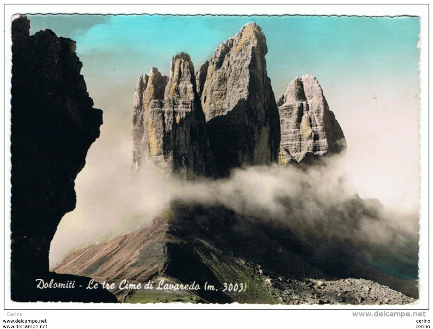 LE  TRE  CIME  DI  LAVAREDO (BL):    INDIRIZZO  OSCURATO  -  FOTO  COLORATA  A  MANO  -  FG - Climbing