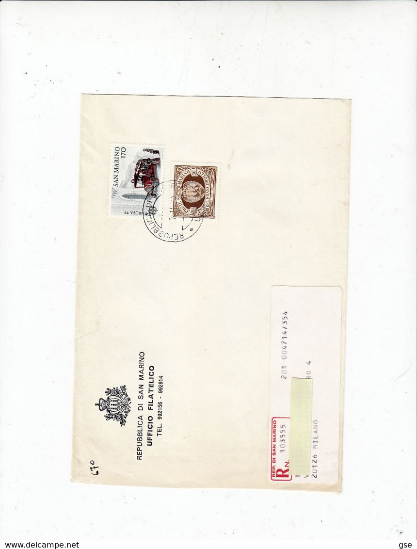 SAN MARINO  1979 -  Raccomandata - Sassone  989-1017 - Storia Postale