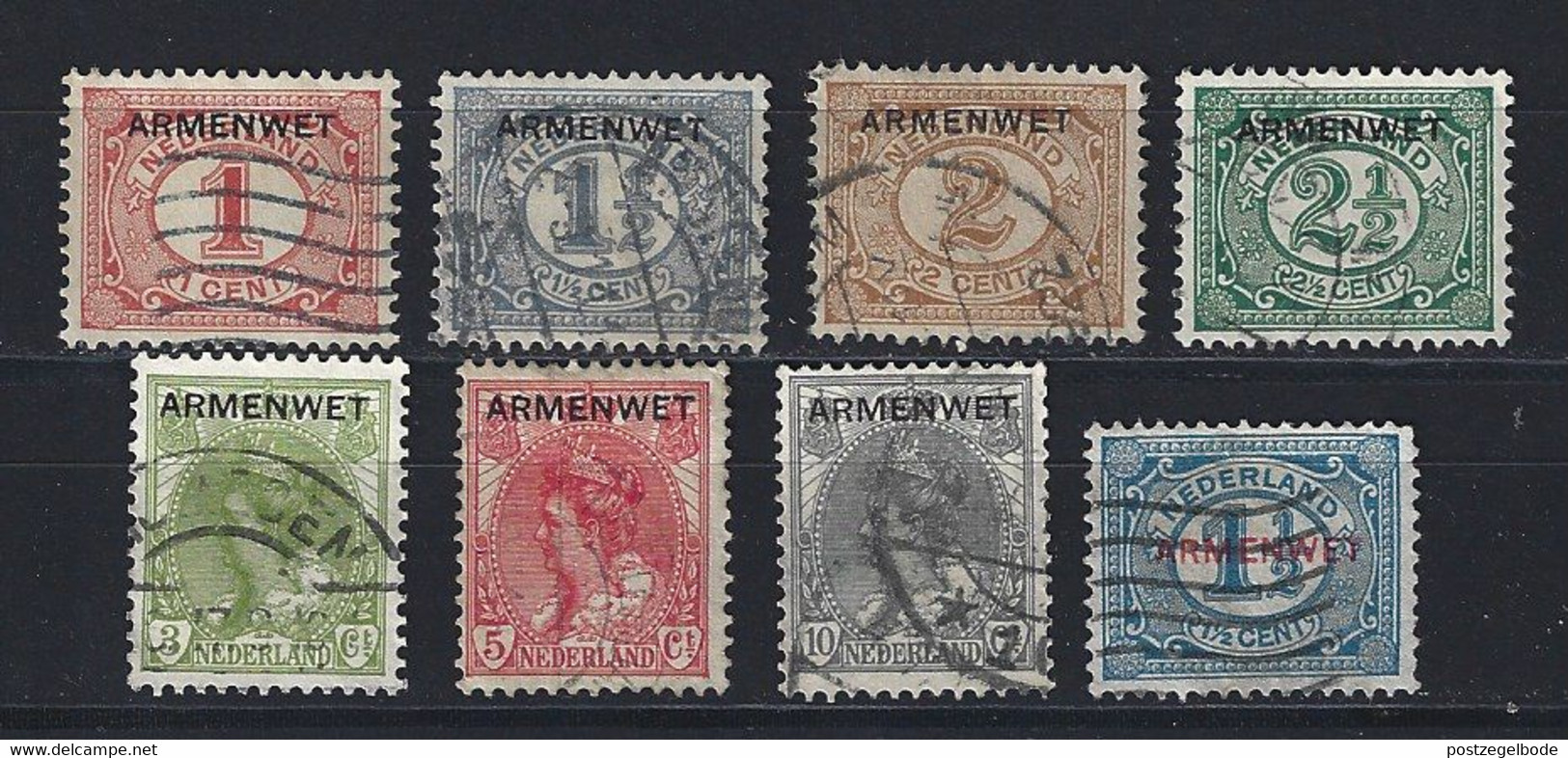 NVPH Nederland Netherlands Pays Bas Niederlande Armenwet 1 - 8 Used ; Dienstzegel Service Stamp Timbre Cour Sello Oficio - Service