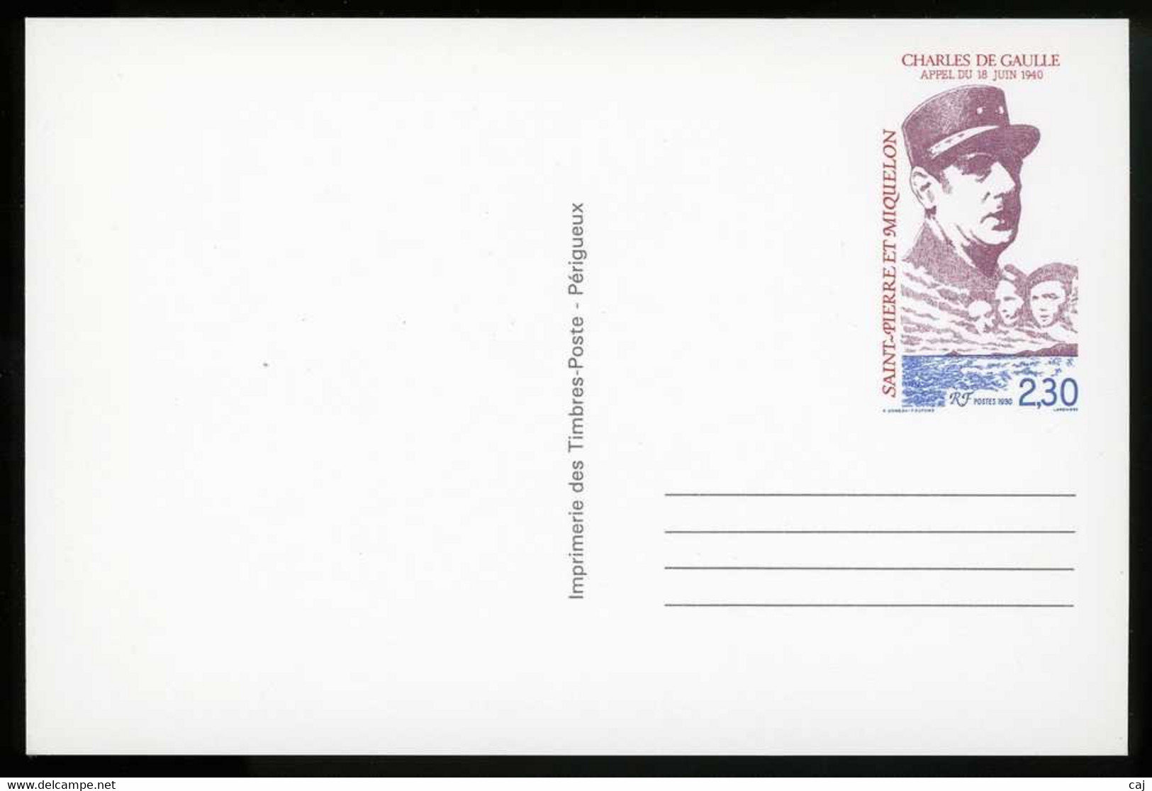 Saint Pierre Et Miquelon  -  1990  -  Entiers Postaux  :  Yv  30  **  De Gaulle , Cote: 13 € - Enteros Postales