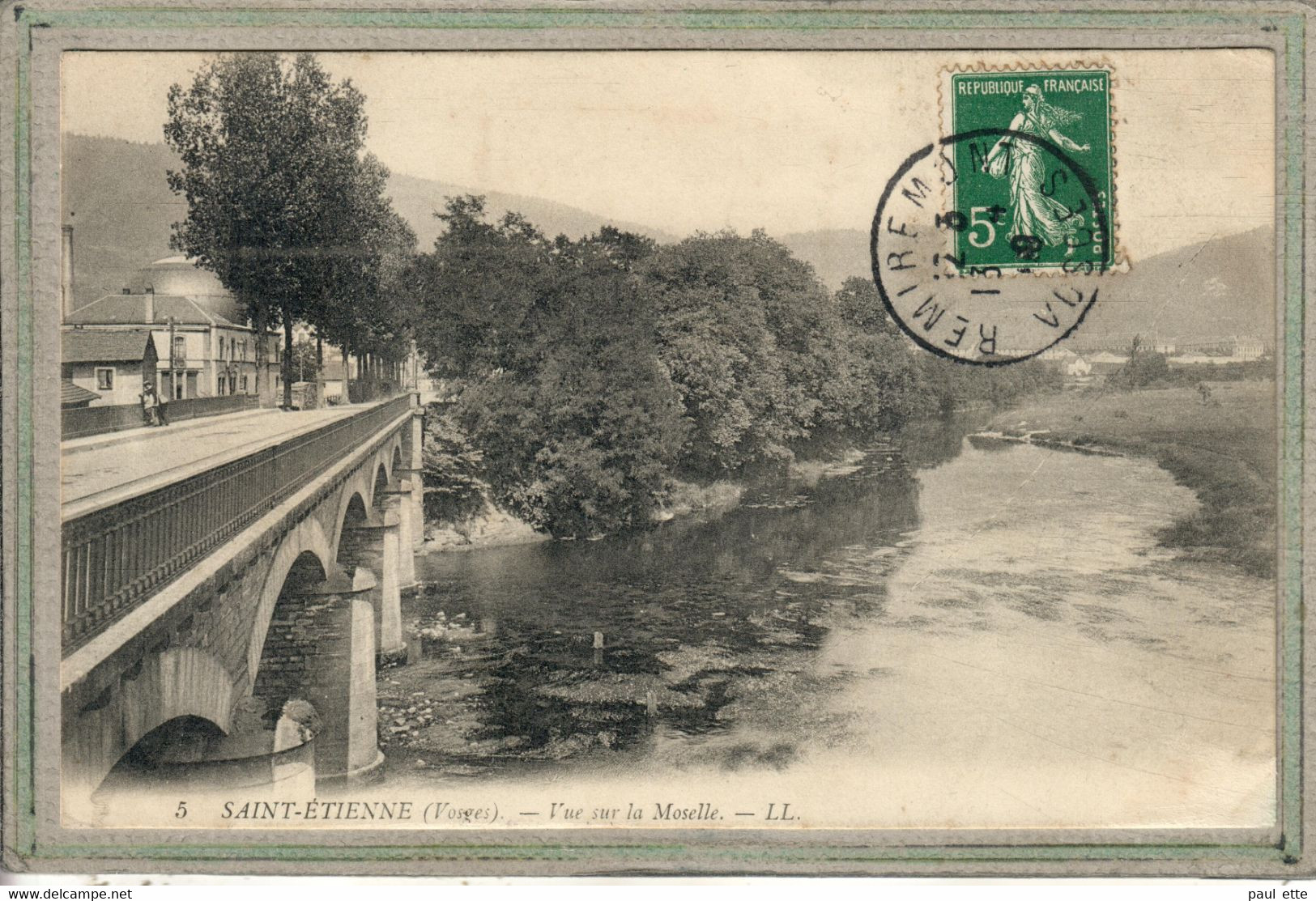 CPA - ST (88) SAINT-ETIENNE - Aspect Du Pont à L'entrée Du Bourg Et De La Moselle En 1909 - Saint Etienne De Remiremont