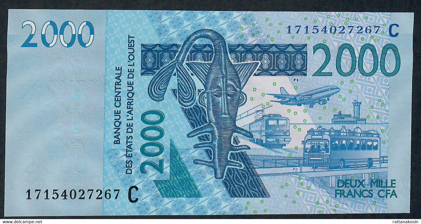 W.A.S. BURKINA FASO P316Cq 2000 FRANCS (20)17 Date = 2017  UNC. - Burkina Faso