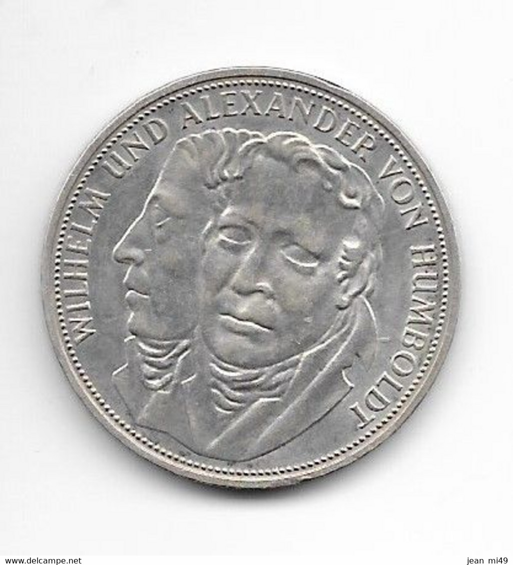 Monnaie, République Fédérale Allemande, 5 Mark, 1967, Stuttgart, Wilhelm Und D'alexander Von Humbolt - Commémoratives