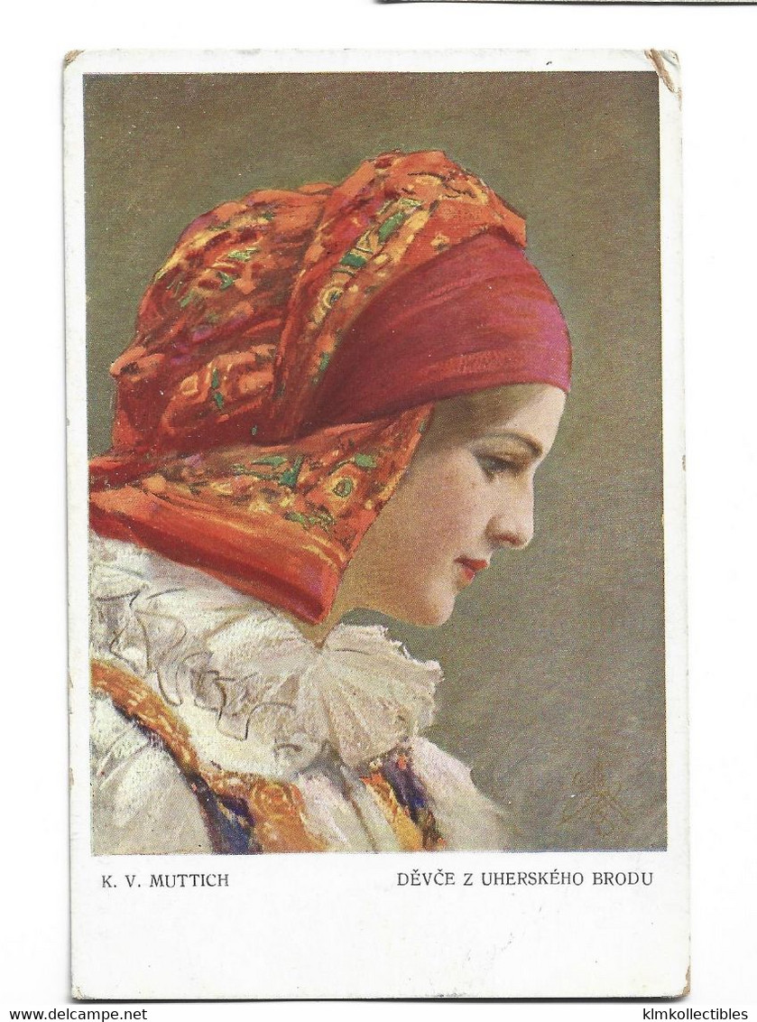 ILLUSTRATEUR ILLUSTRATOR MUTTICH - WOMAN FEMME CZECHIA ETHNIC ETHNIQUE COSTUMES NATIONALES - Muttich, C.V.