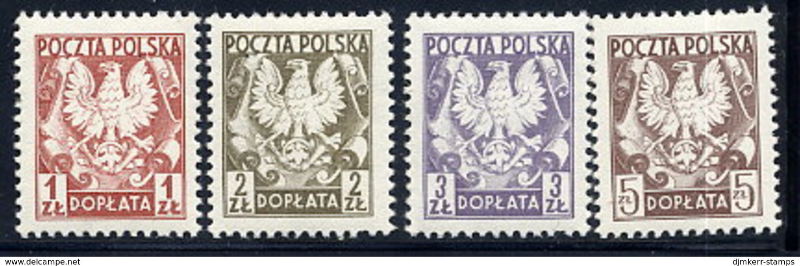POLAND 1980 Postage Due: Arms MNH / **.  Michel Porto 165-68 - Strafport