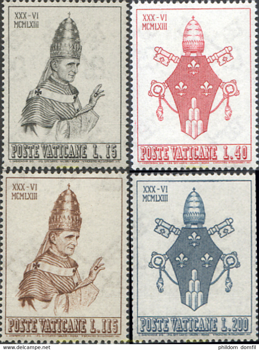 116066 MNH VATICANO 1963 CORONACION DEL PAPA PABLO VI - Used Stamps