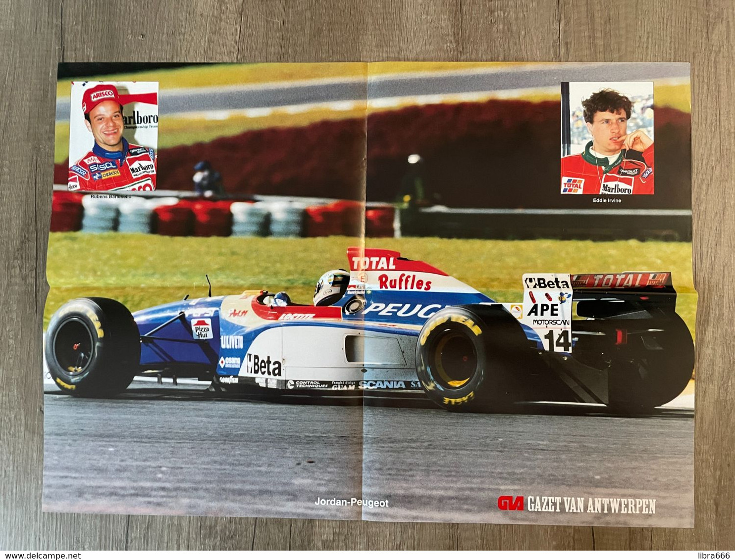 Poster / Affiche - Rubens BARICHELLO - Eddie IRVINE - Jordan-Peugeot - 55 X 40 Cm. - Automobilismo - F1