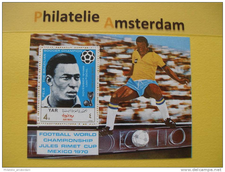 YM AR 1970, WORLD CUP MEXICO 70 / PELÉ / FOOTBALL SOCCER VOETBAL FUSSBALL FUTBOL CALCIO: Mi 1106, Bl. 124, ** - 1970 – Mexico