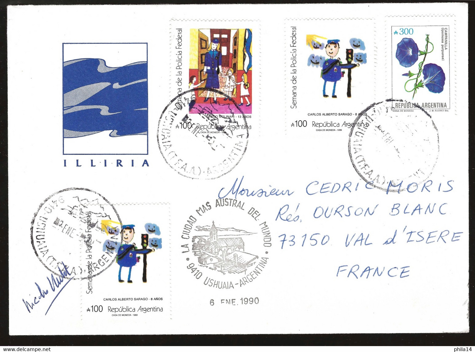 COVER ENVELOPPE ARGENTINA / 1990 LA CIUDAD MAS AUSTRAL DEL MUNDO USHUAIA - Briefe U. Dokumente